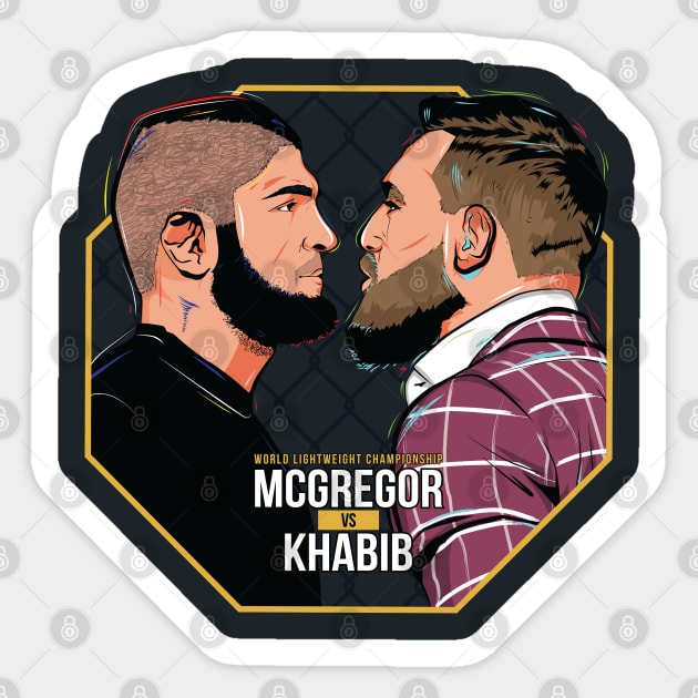 Mcgregor Vs. Khabib Sticker by portraiteam